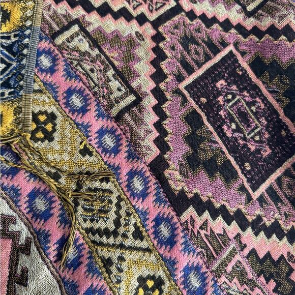 Boho Hippie Southwest Print Fringed Vest One Size - Picture 8 of 8